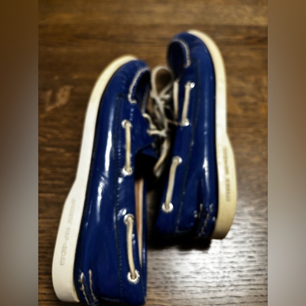 Sperry Top-Sider Blue Patent Leather Boat Shoes Women’s 7M Non-Marking - Picture 5 of 8
